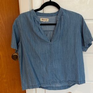 Madewell Chambray V-Neck Blouse